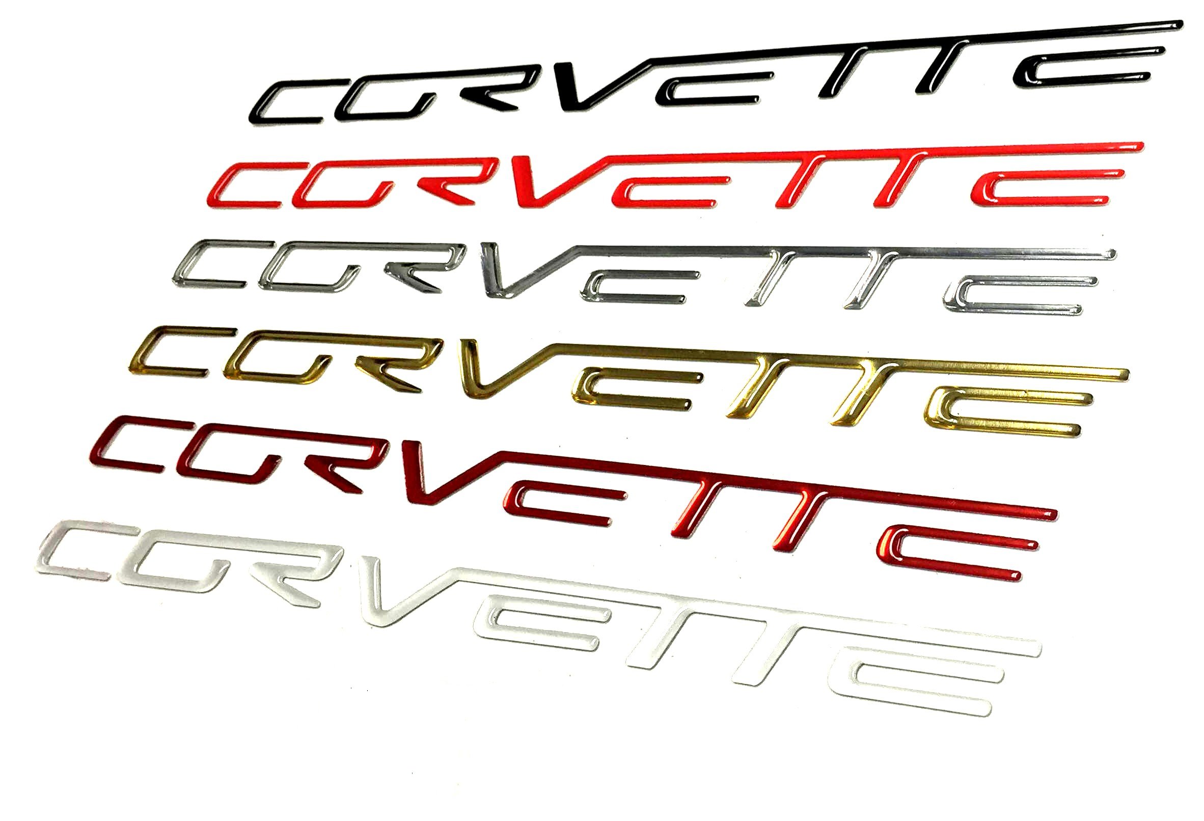 C6 Corvette Domed Rear Bumper Lettering Inserts Letters Kit